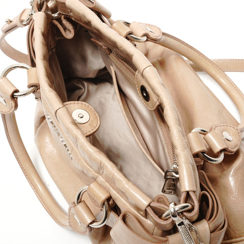 Miu Miu Vitello Lux 2-Way Leather Handbag beige WS28485