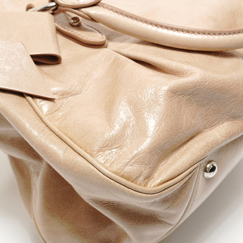 Miu Miu Vitello Lux 2-Way Leather Handbag beige WS28485