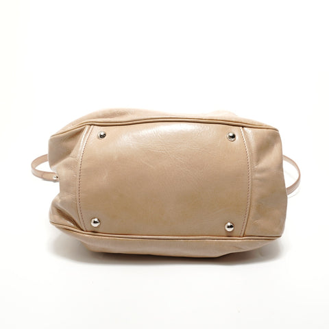 Miu Miu Vitello Lux 2-Way Leather Handbag beige WS28485