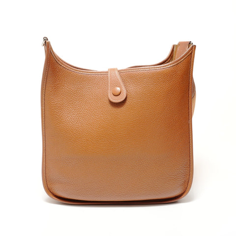 HERMES � J stamp, 2014 Evelyn 1 PM Taurillon Clemence Shoulder Bag Brown WS28486