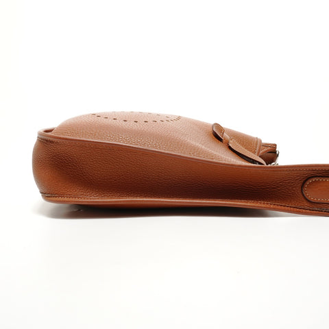 HERMES � J stamp, 2014 Evelyn 1 PM Taurillon Clemence Shoulder Bag Brown WS28486