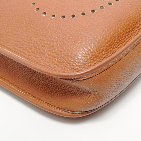HERMES � J stamp, 2014 Evelyn 1 PM Taurillon Clemence Shoulder Bag Brown WS28486