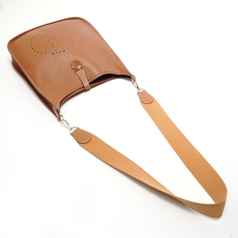 HERMES � J stamp, 2014 Evelyn 1 PM Taurillon Clemence Shoulder Bag Brown WS28486