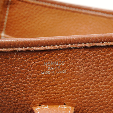 HERMES � J stamp, 2014 Evelyn 1 PM Taurillon Clemence Shoulder Bag Brown WS28486
