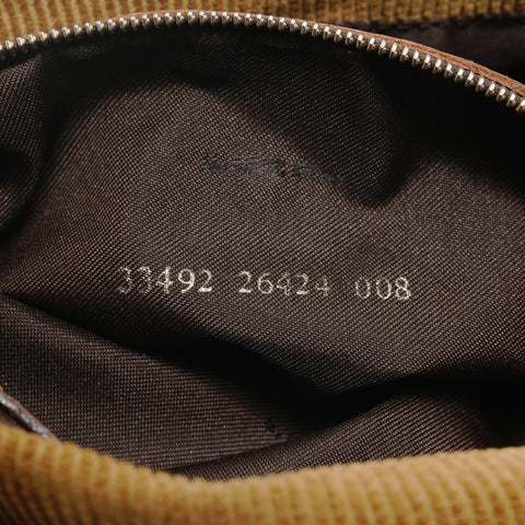 FENDI Mamma Bucket One Belt Corduroy Shoulder Bag Brown WS28487