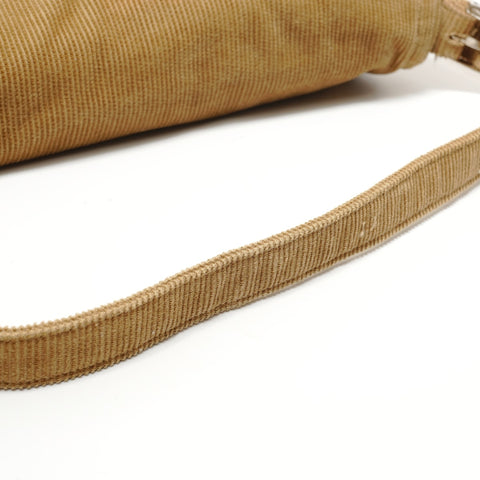 FENDI Mamma Bucket One Belt Corduroy Shoulder Bag Brown WS28487