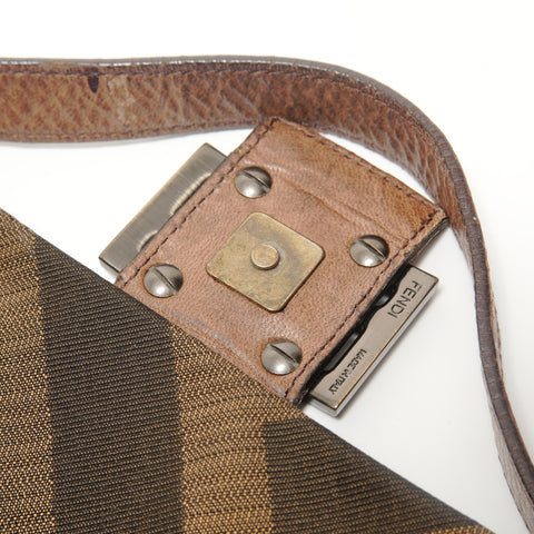 FENDI Mamma Bucket One Belt Zucca Shoulder Bag Brown WS28488