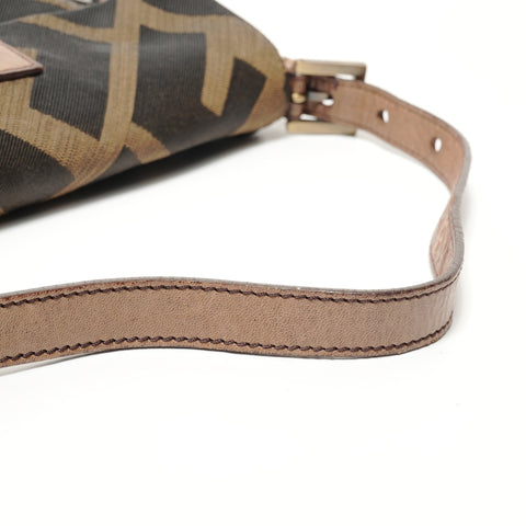 FENDI Mamma Bucket One Belt Zucca Shoulder Bag Brown WS28488