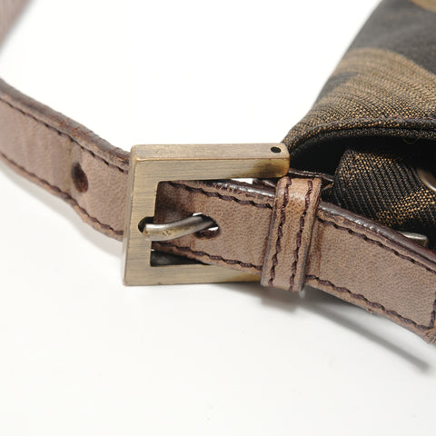 FENDI Mamma Bucket One Belt Zucca Shoulder Bag Brown WS28488
