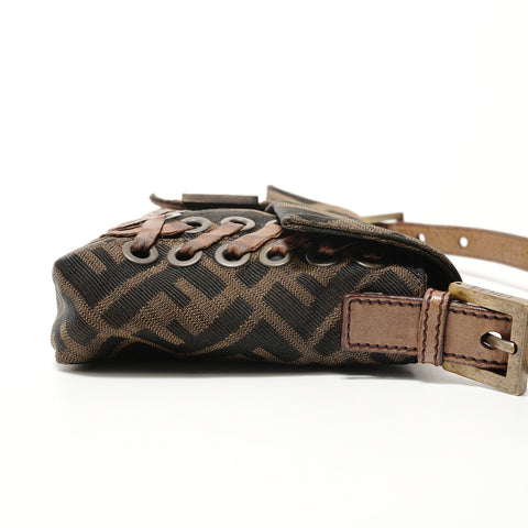 FENDI Mamma Bucket One Belt Zucca Shoulder Bag Brown WS28488