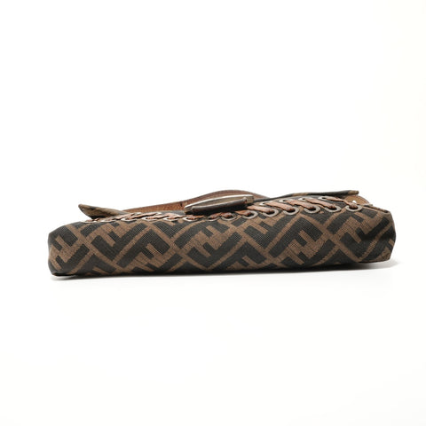 FENDI Mamma Bucket One Belt Zucca Shoulder Bag Brown WS28488