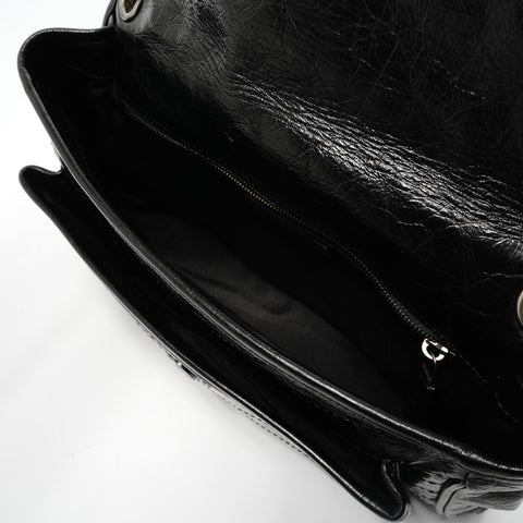 YVES SAINT LAURENT Niki Chain Shoulder 2WAY Leather Shoulder Bag black WS28489
