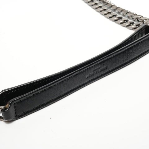 YVES SAINT LAURENT Niki Chain Shoulder 2WAY Leather Shoulder Bag black WS28489