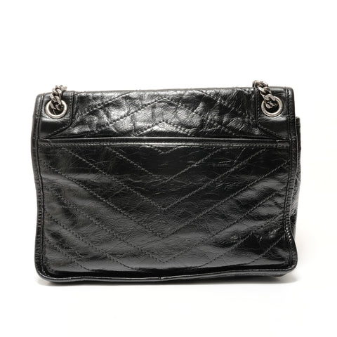 YVES SAINT LAURENT Niki Chain Shoulder 2WAY Leather Shoulder Bag black WS28489