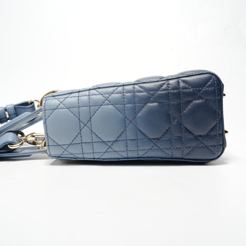 Christian Dior Lady Dior Small Cannage Handbag blue WS28491