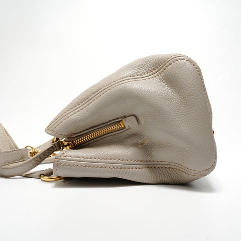 Miu Miu Vitello Logo 2WAY Handbag gray WS28493