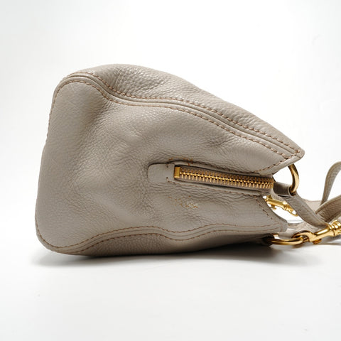 Miu Miu Vitello Logo 2WAY Handbag gray WS28493