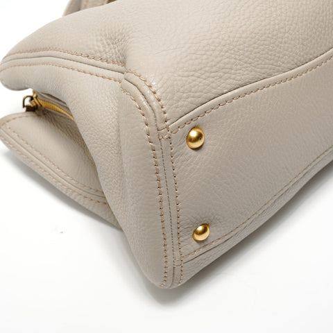 Miu Miu Vitello Logo 2WAY Handbag gray WS28493