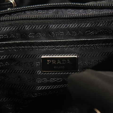 PRADA Nylon stud leather Backpack  Daypack black WS28497