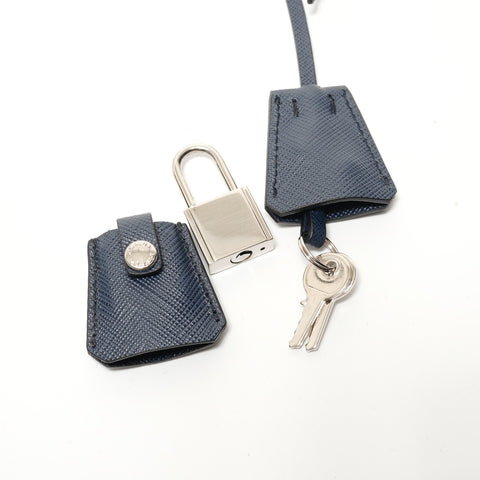 PRADA Saffiano 2WAY 1BB095 Handbag Navy WS28499