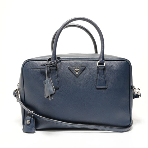 PRADA Saffiano 2WAY 1BB095 Handbag Navy WS28499