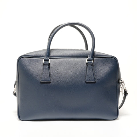PRADA Saffiano 2WAY 1BB095 Handbag Navy WS28499