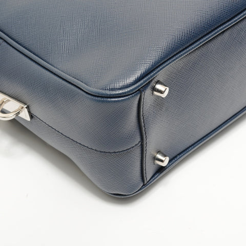 PRADA Saffiano 2WAY 1BB095 Handbag Navy WS28499