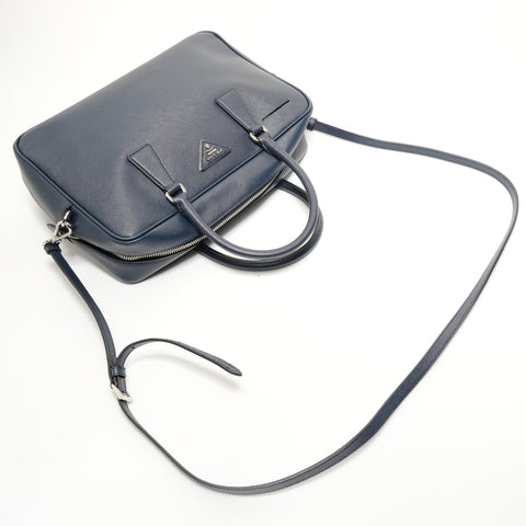 PRADA Saffiano 2WAY 1BB095 Handbag Navy WS28499