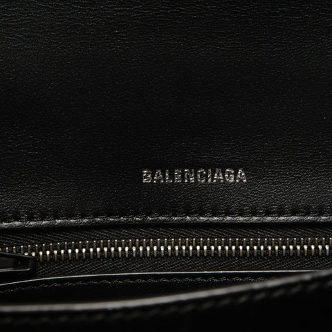 BALENCIAGA Hourglass S Crocodile Embossed 2-Way Bag Shoulder Bag black WS28500
