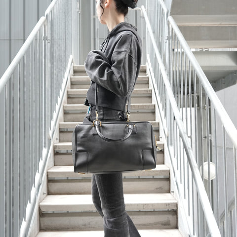 LOEWE Amazona 36 2WAY Leather Handbag black WS28501