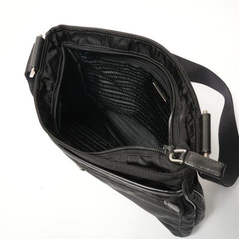PRADA Triangle Logo Nylon Shoulder Bag black WS28503