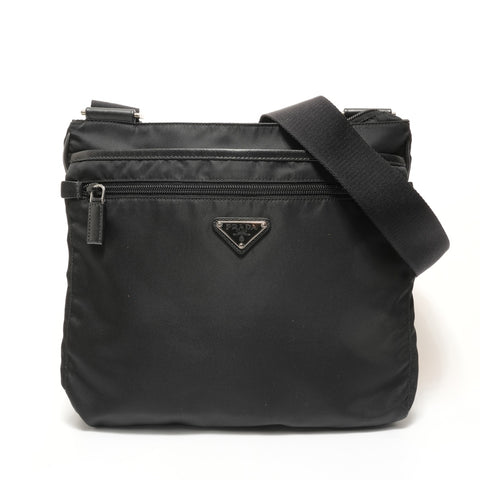 PRADA Triangle Logo Nylon Shoulder Bag black WS28503