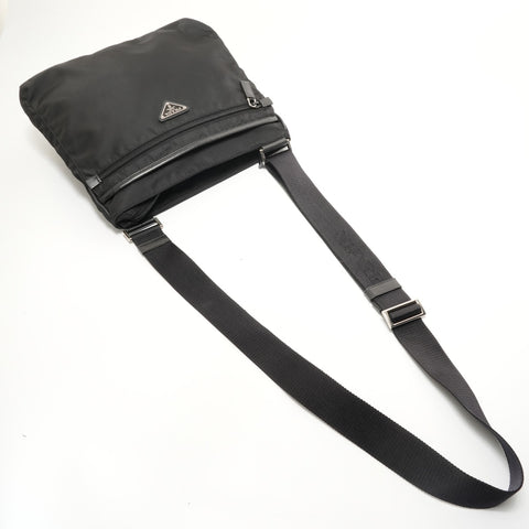 PRADA Triangle Logo Nylon Shoulder Bag black WS28503