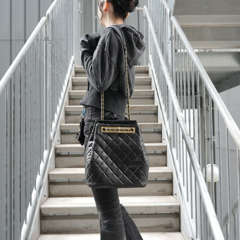 CHANEL Chanel Matelass Leather Black A93494 Shoulder Bag black WS28506