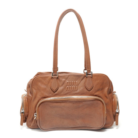 Miu Miu Nappa leather top handle Shoulder Bag Brown WS28510