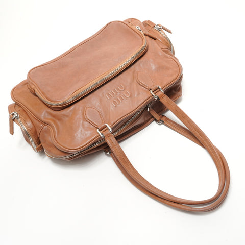 Miu Miu Nappa leather top handle Shoulder Bag Brown WS28510