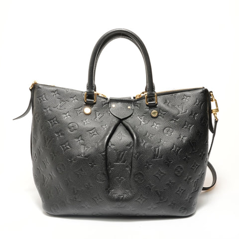 LOUIS VUITTON Monogram Empreinte Mazarine MM Tote Bag black WS28511