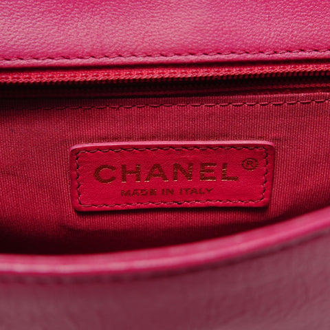 CHANEL V-stitch Mademoiselle Chain Lambskin, size 24 Shoulder Bag pink WS28513