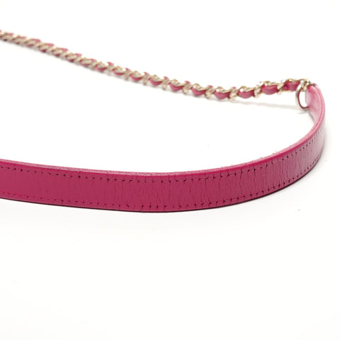 CHANEL V-stitch Mademoiselle Chain Lambskin, size 24 Shoulder Bag pink WS28513