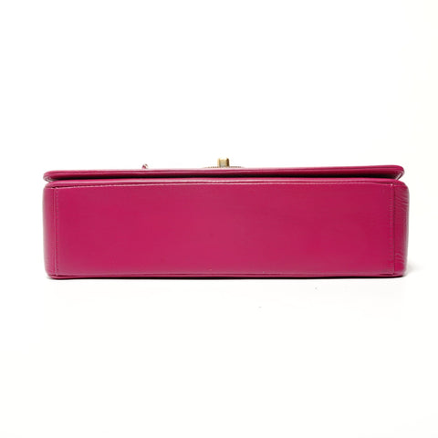 CHANEL V-stitch Mademoiselle Chain Lambskin, size 24 Shoulder Bag pink WS28513