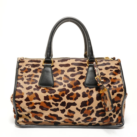 PRADA Haircalf B2136B Brown Handbag Brown WS28515