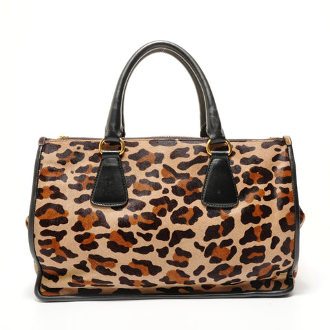 PRADA Haircalf B2136B Brown Handbag Brown WS28515