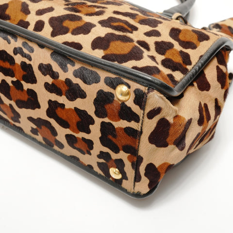 PRADA Haircalf B2136B Brown Handbag Brown WS28515