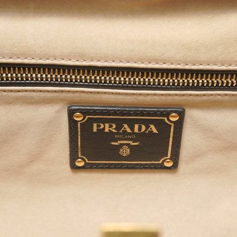 PRADA Haircalf B2136B Brown Handbag Brown WS28515