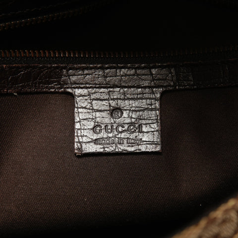 GUCCI Horsebit One Belt GG Canvas Shoulder Bag Brown WS28516