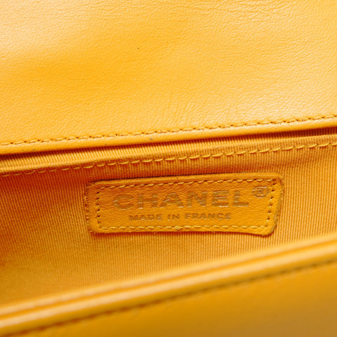 CHANEL 2014-15 Boy Chanel Full Flap Chain Shoulder Bag yellow WS28517