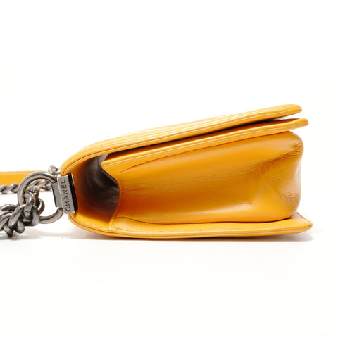 CHANEL 2014-15 Boy Chanel Full Flap Chain Shoulder Bag yellow WS28517