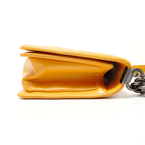 CHANEL 2014-15 Boy Chanel Full Flap Chain Shoulder Bag yellow WS28517