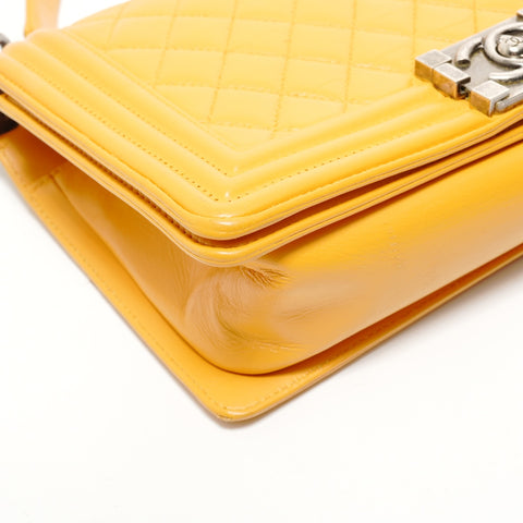 CHANEL 2014-15 Boy Chanel Full Flap Chain Shoulder Bag yellow WS28517