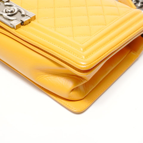 CHANEL 2014-15 Boy Chanel Full Flap Chain Shoulder Bag yellow WS28517